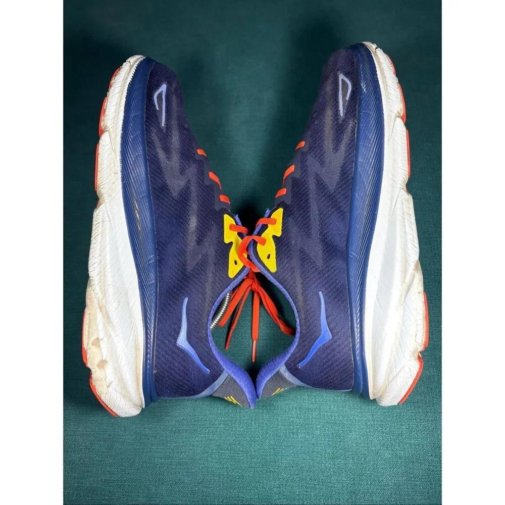Hoka Clifton 9 Blue Orange Yellow Men's Running Shoes Size 13 D 1127895-BBDGB
